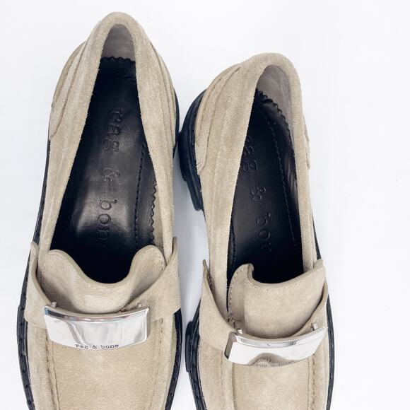 Rag & Bone Women's Shiloh 2.0 Loafers Lug Sole Tan Suede Size EU 35 US 5.5 - Picture 13 of 13
